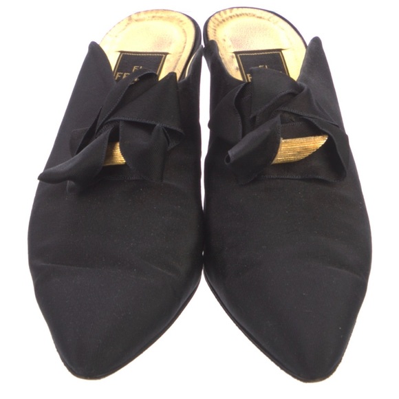 Fendi satin grosgrain mules with bow - Picture 3 of 5